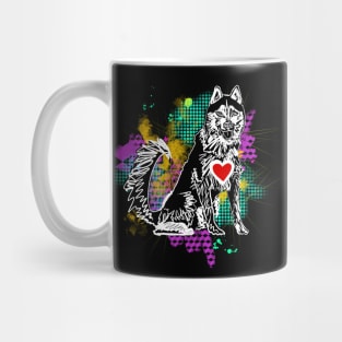 Siberian Husky Dog Lover Cute Heart Huskie Design Mug